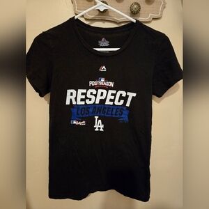 Majestic Black Los Angeles Respect T-Shirt